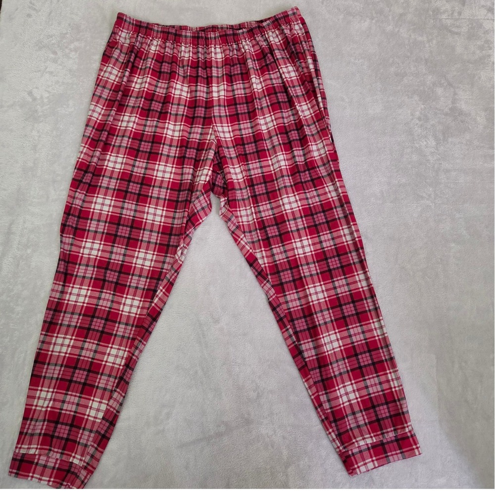 Croft & Barrow Mens 2X Red Plaid Pajama Pants Soft Stretch Sleepwear Loungewear